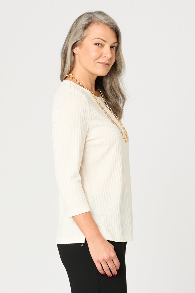 Gibney Rib 3/4 Sleeve Top