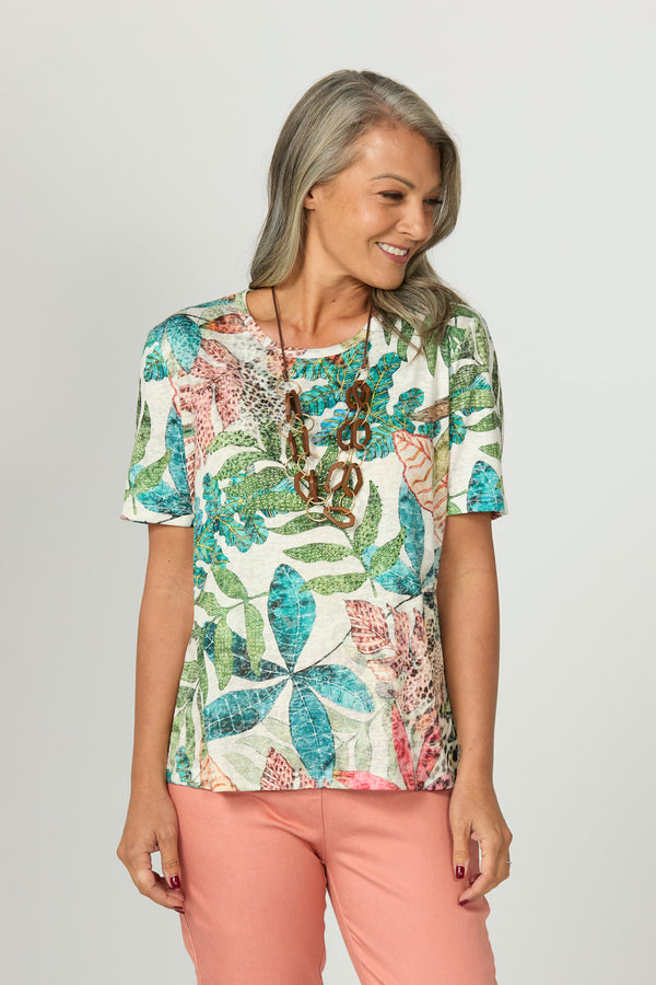 Tropical Mirage S/s Diamante Tee