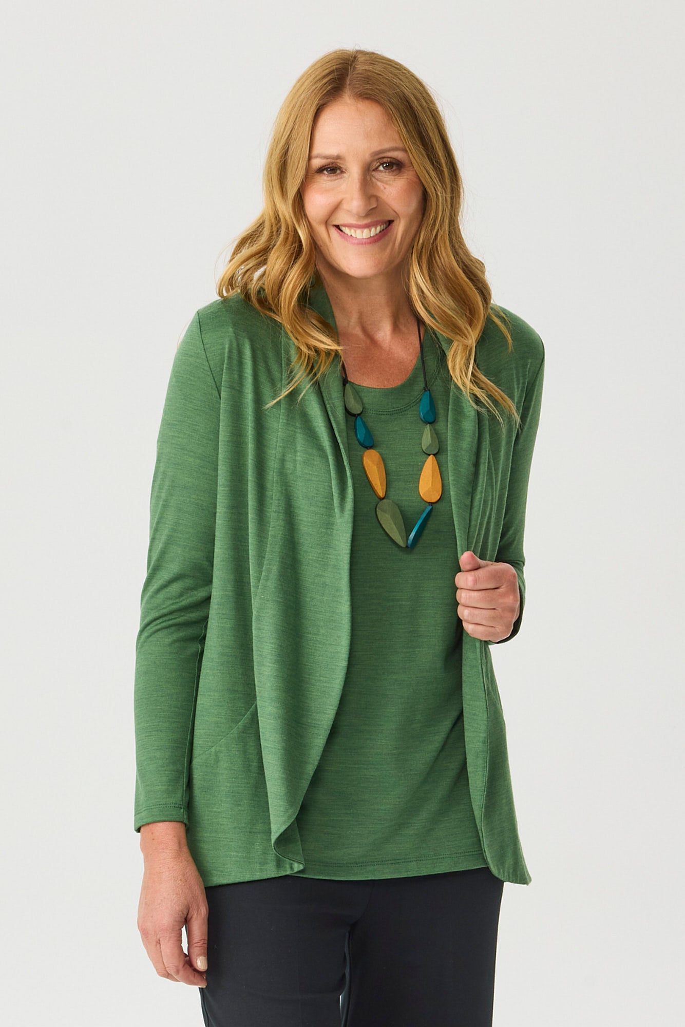 Hedrena Jersey Curved Hem Cardigan