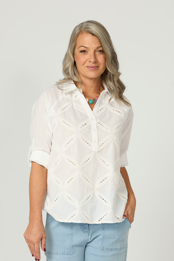 Palisades L/s Embroidered Top