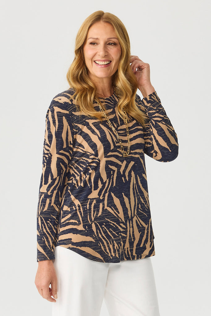 Carine Pleat Back L/slv Top