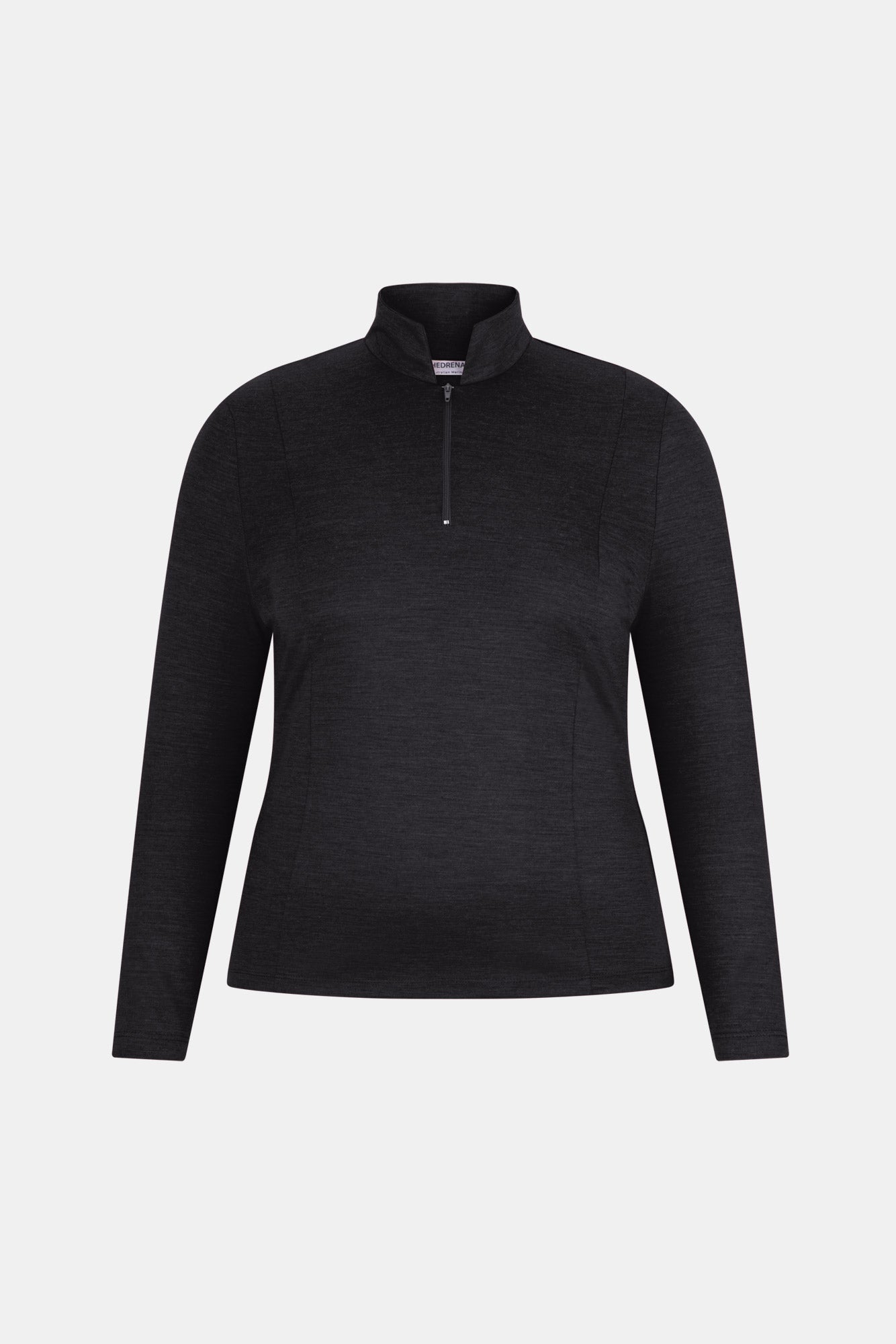 Hedrena Zip Polo Long Sleeve Top