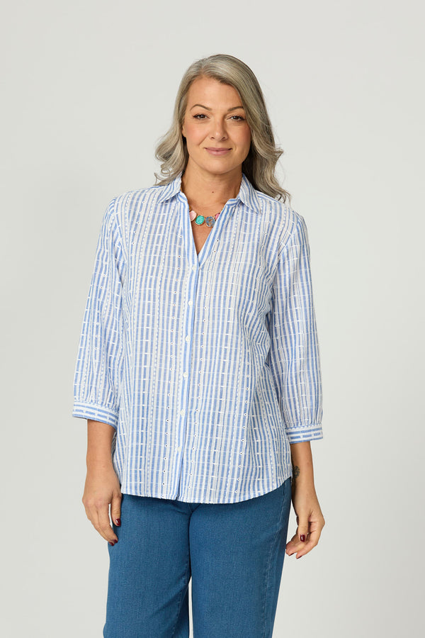 Valdesi Collared 3/4 Slv Shirt