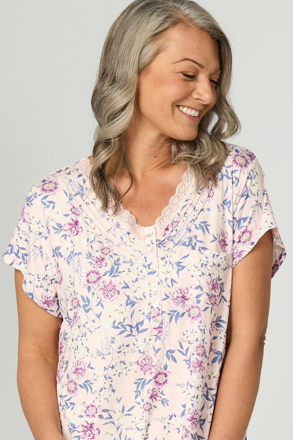 Loretta Short Sleeve Nighty In Bag