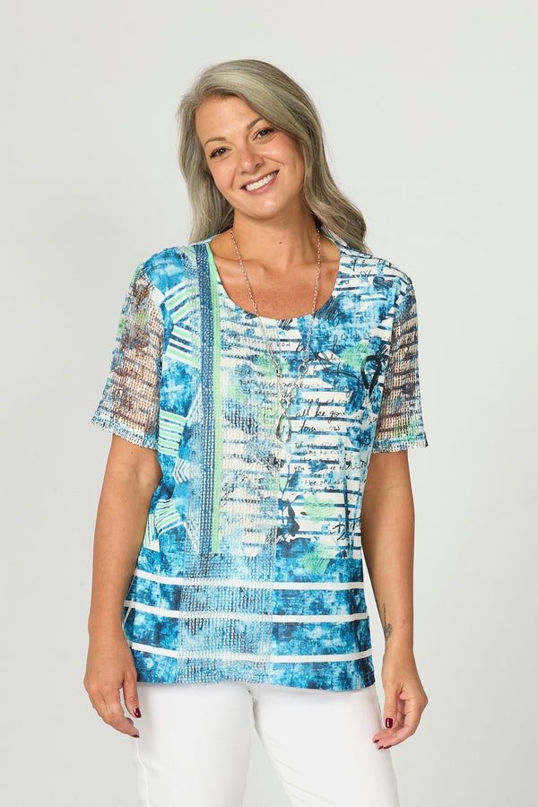 Reef Short Sleeve Mesh Trim Tee