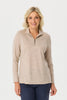 Hedrena Zip Polo Long Sleeve Top