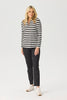 MCKENZIE L/SLV STRIPE ZIP NECK TEE