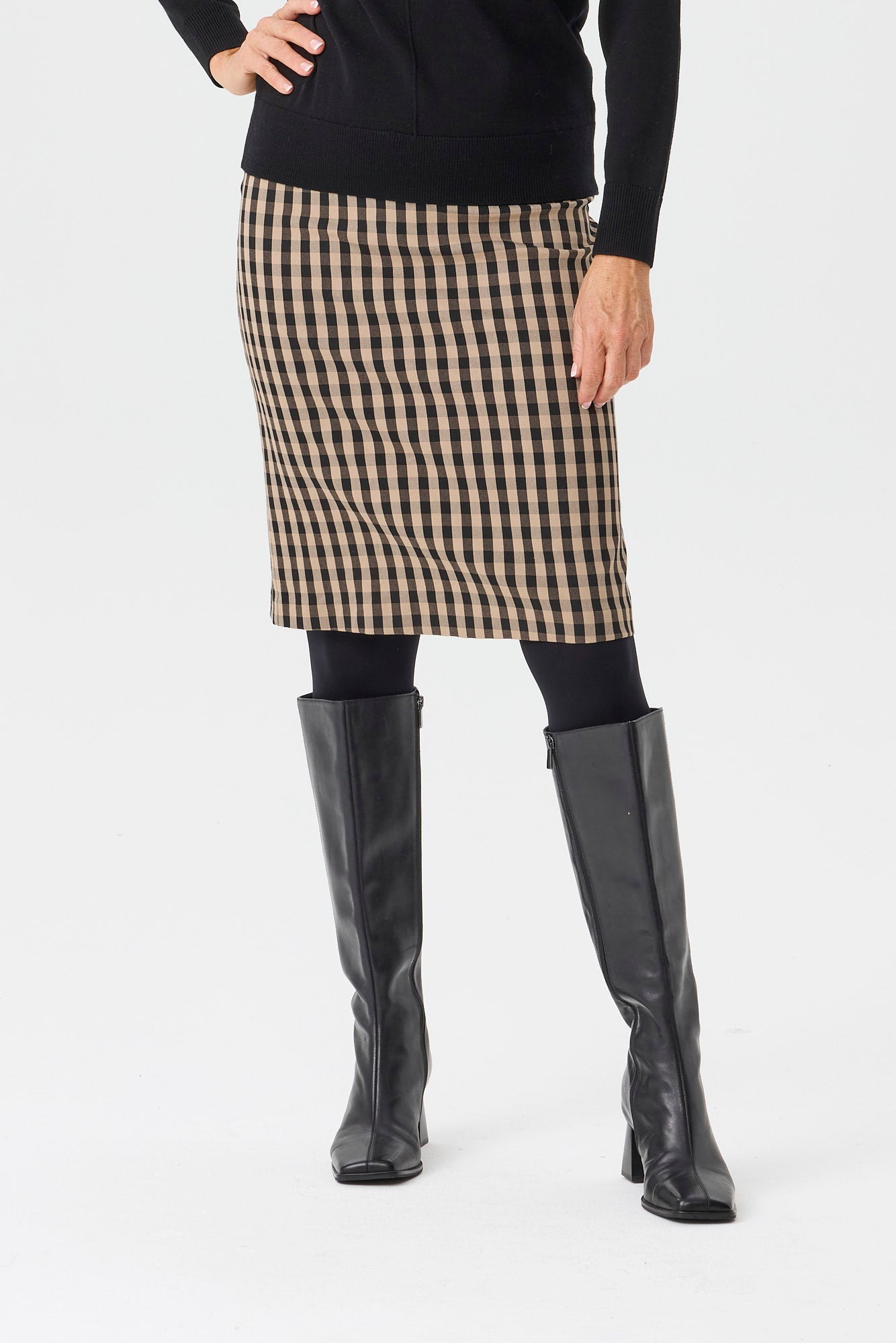 Bayview Check Pull On Skirt
