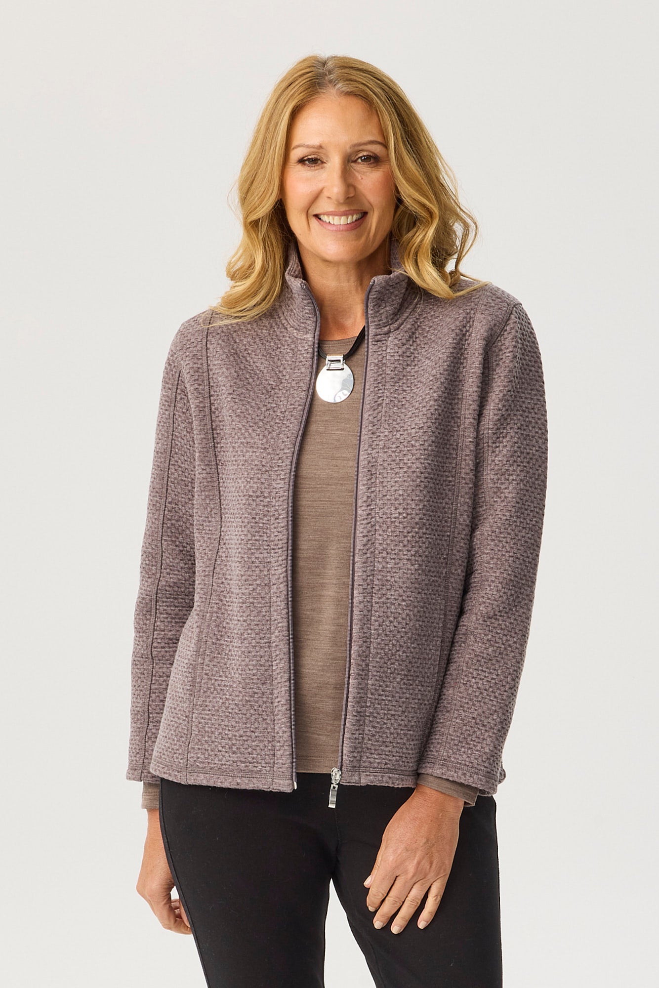NEVE TEXTURED ZIP UP JACKET