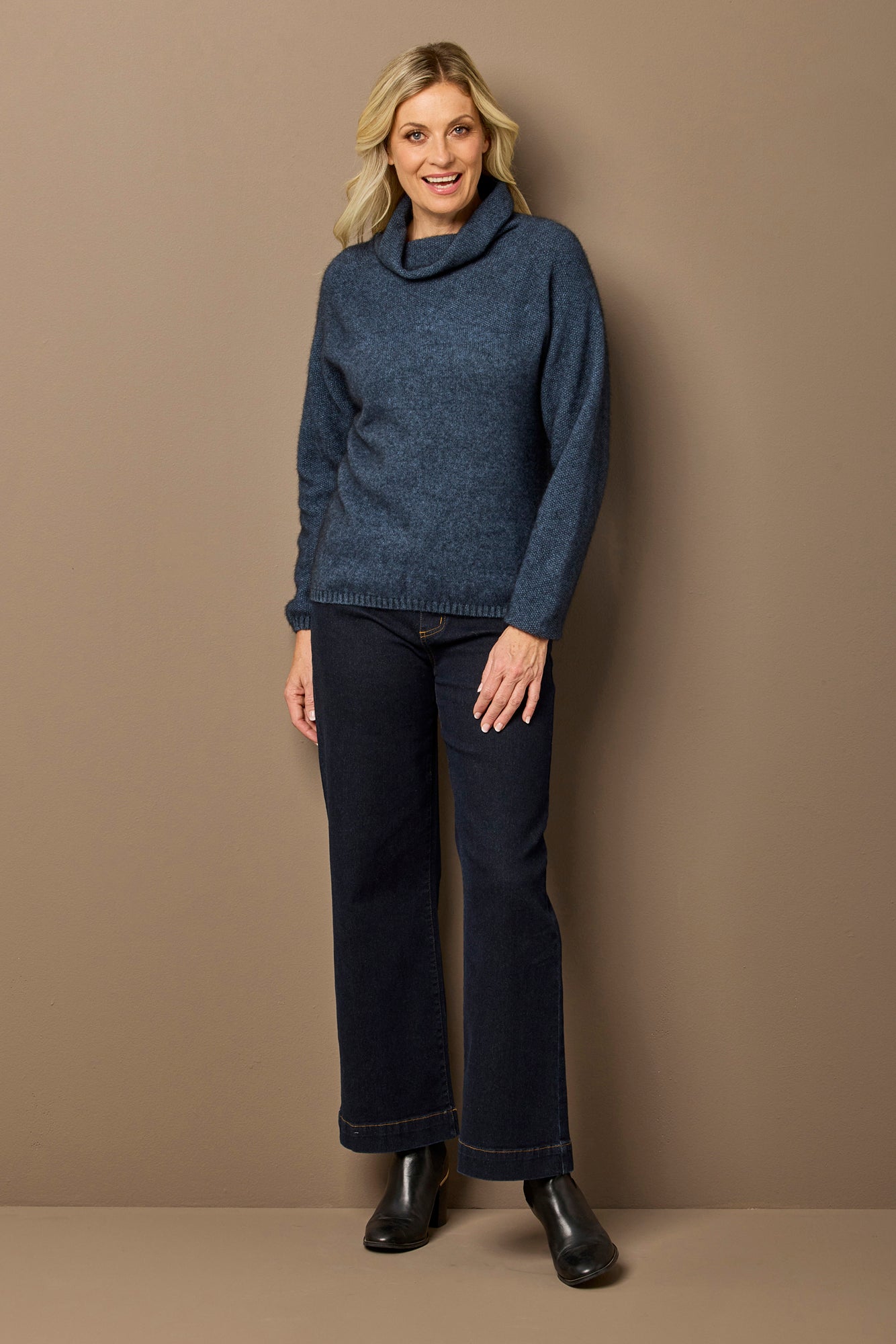 Possum Moss Stitch Cowl Sweater