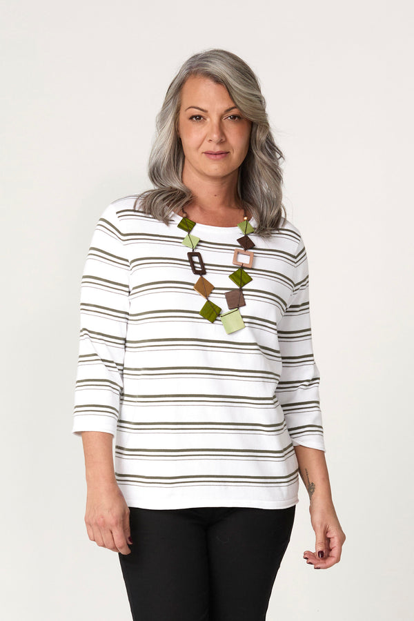 Felix Stripe 3/4 Sleeve Sweater