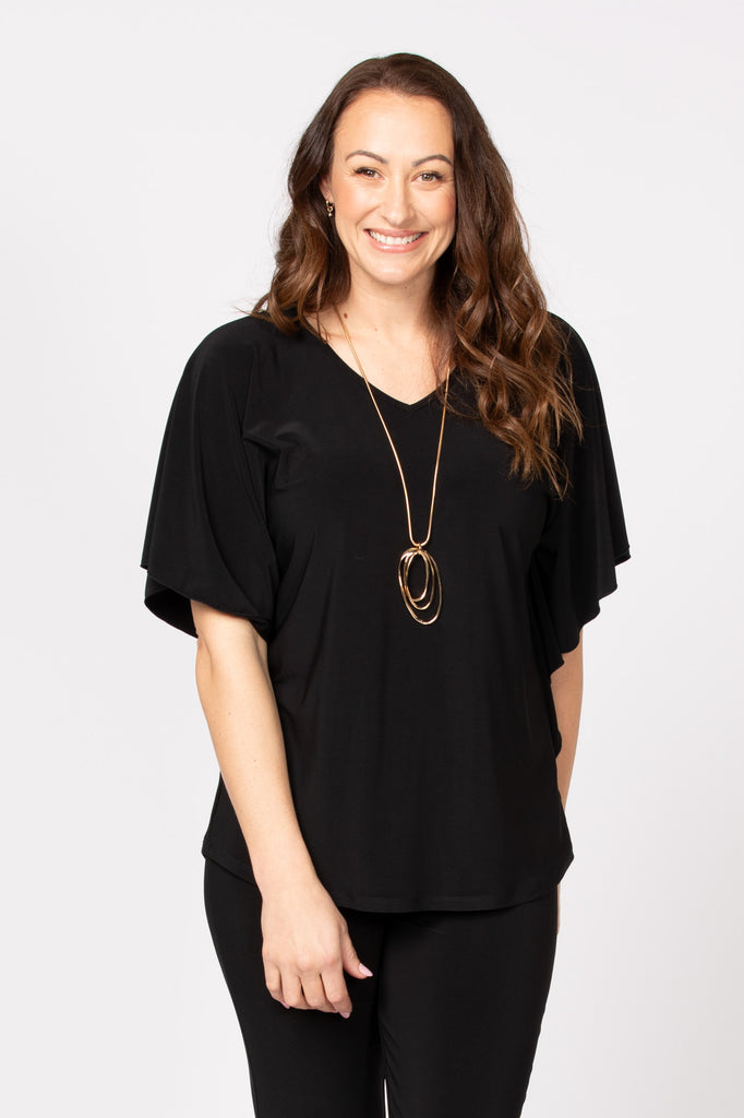 HUSH FLUTTER SLEEVE TOP