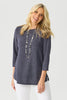 GLAM BOAT NECK 3/4 SLV TOP