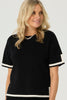 OTIS CONTRAST TRIM S/S KNIT TOP