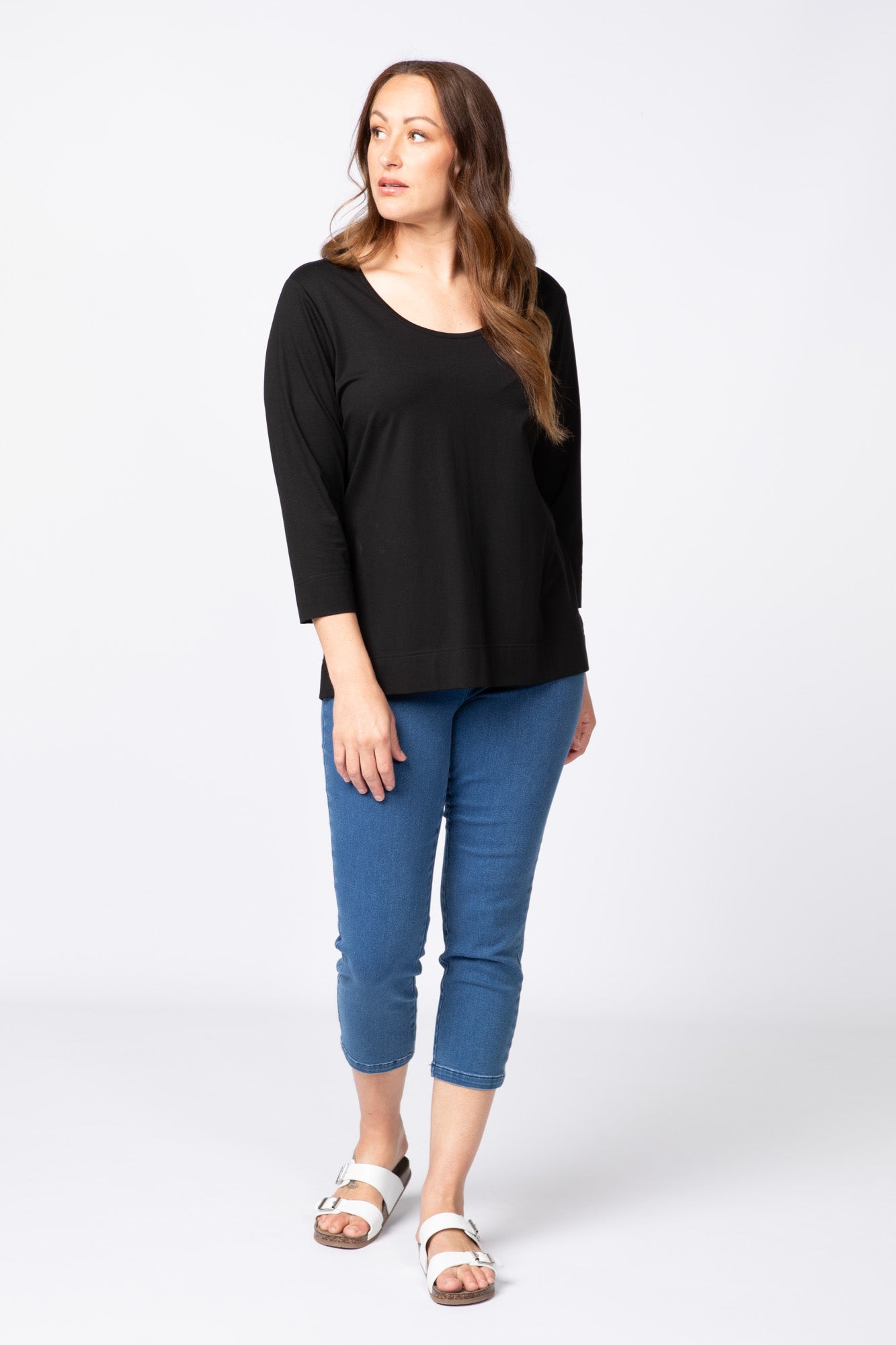 RECREATION SCOOP NECK 3/4 SLV TOP