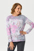 Sylvie Print R-neck Long Sleeve Sweater