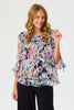 HELENE FLOUNCE LAYERED 3/4 SLV TOP