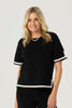 OTIS CONTRAST TRIM S/S KNIT TOP