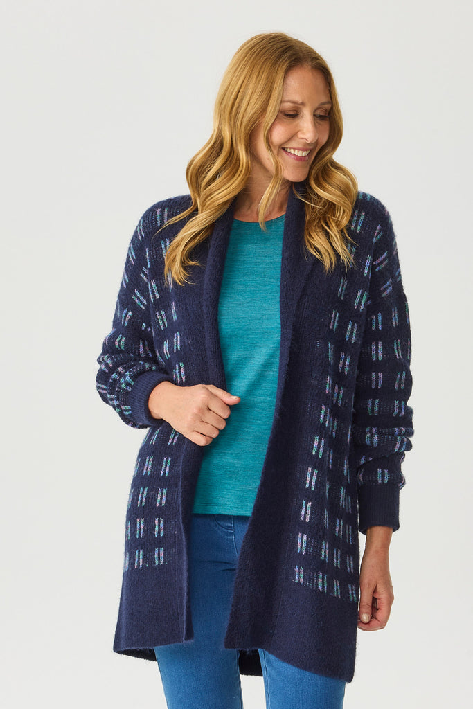 EMERTON STRIPE MOHAIR CARDIGAN