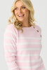 SHELLEY STRIPE BUTTON SWEATER