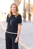 OTIS CONTRAST TRIM S/S KNIT TOP