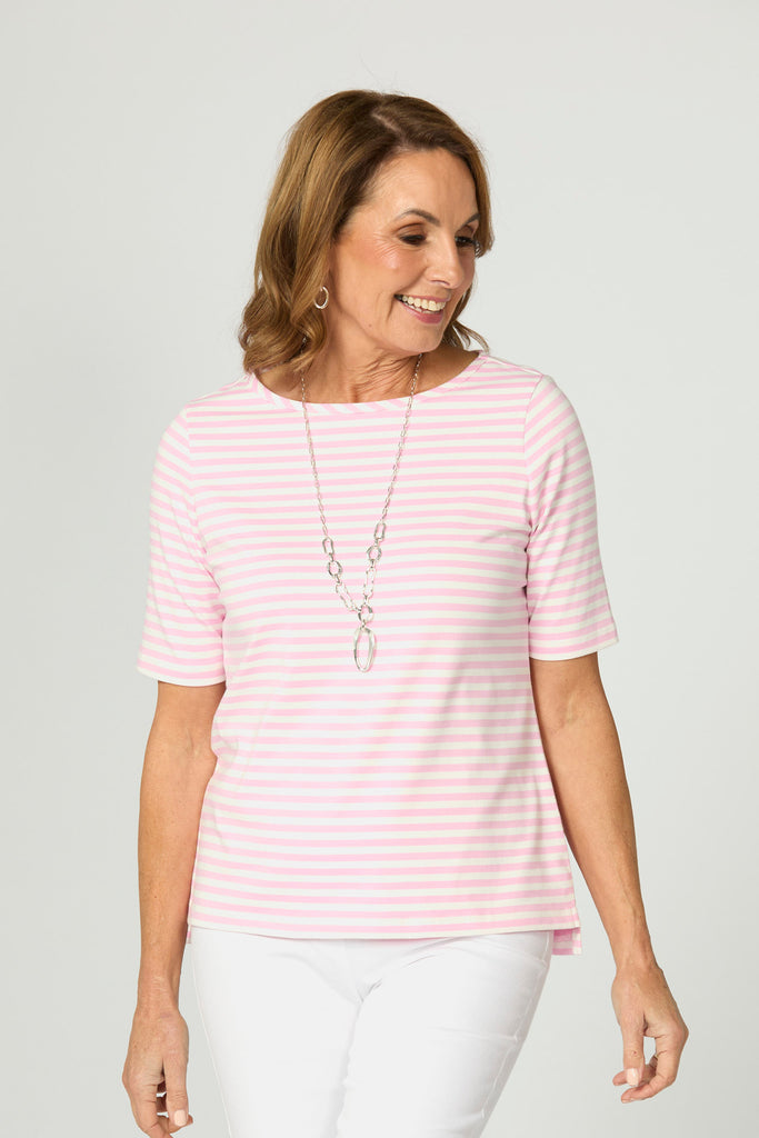 Lido Stripe Elbow Sleeve Tee