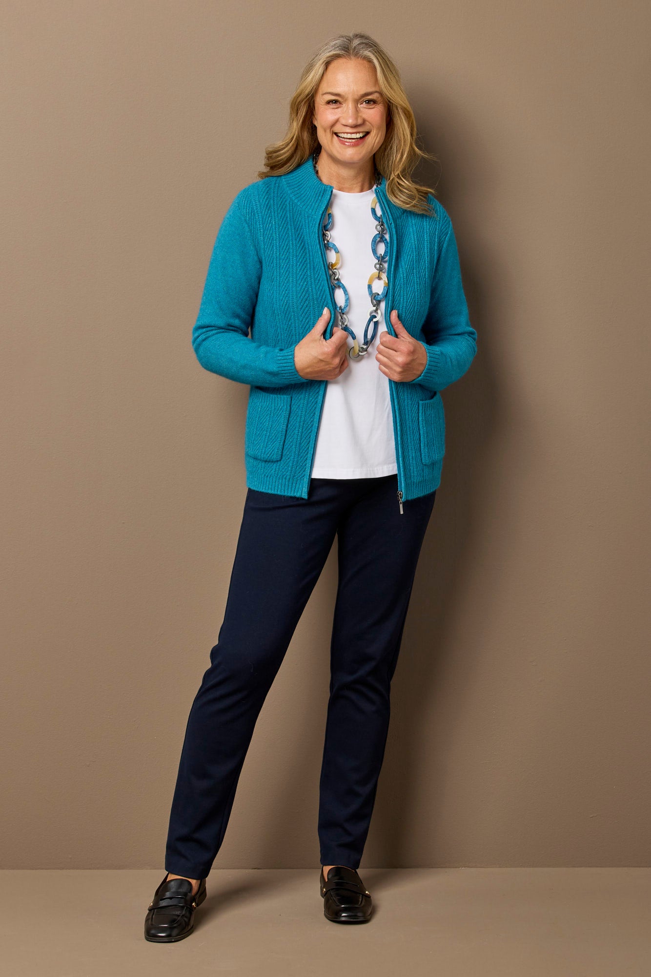 Louis Zip Up Cardigan