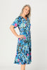 GODET SHORT SLEEVE DRESS