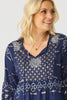 KATTAN 3/4 SLV BEADED BLOUSE