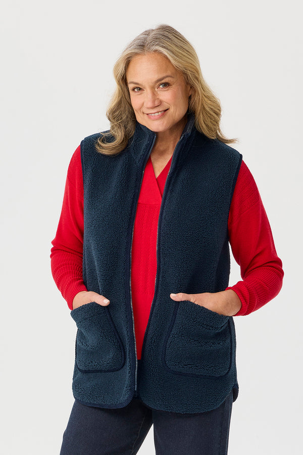 Explore Fleece Longline Zip Vest