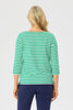 ESCAPE STRIPE 3/4 SLV BUTTON TOP