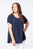 PATIOS SCOOP NECK PLEAT BACK TOP