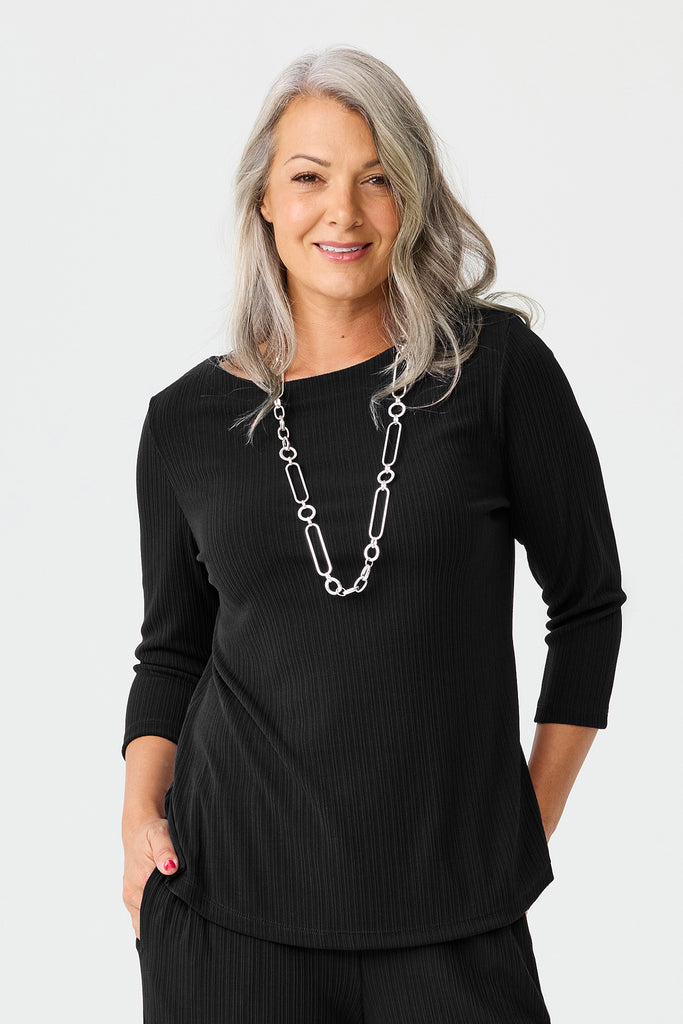 Tempest Boat Neck 3/4 Sleeve Top