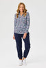 CINDY UPF 1/4 ZIP L/SLV PRINT TOP