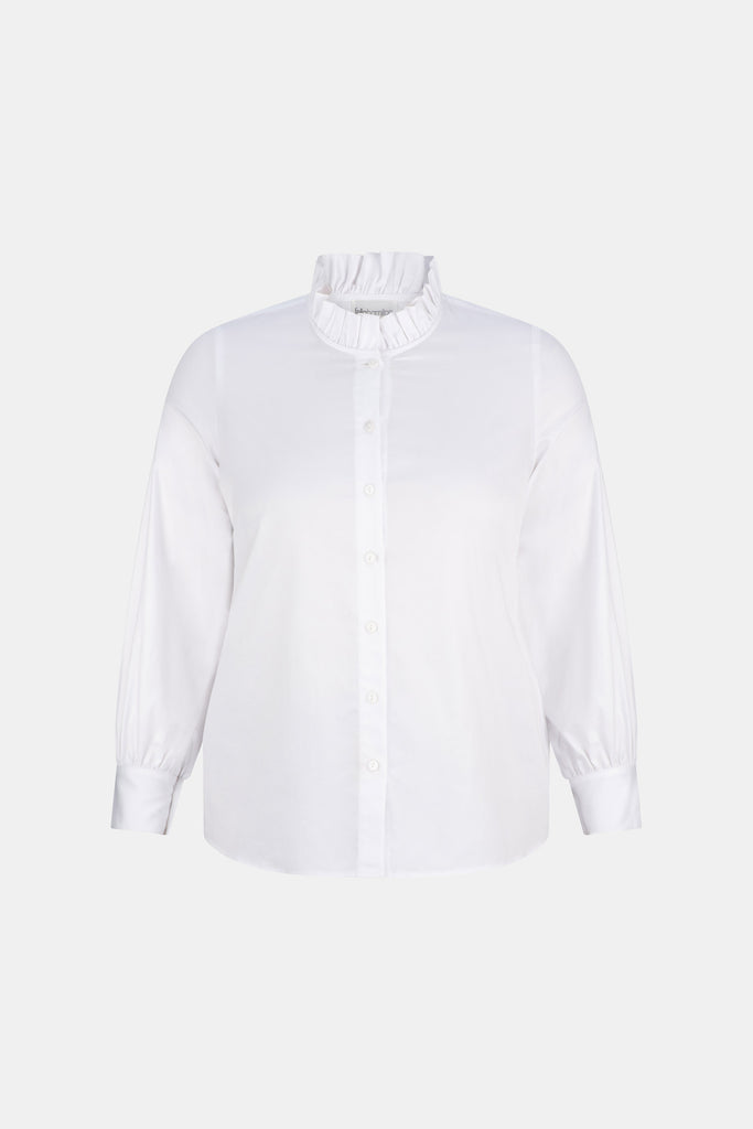 ZIMMY RUFFLE NECK L/SLV SHIRT