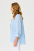 FROST 3/4 SLEEVE COLLARLESS SHIRT