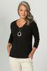 ETERNITY V-NECK 3/4 SLV TOP