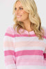 ROBBIE STRIPE 3/4 SLV OPEN KNIT