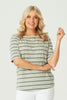 CLANCY STRIPE ELBOW SLV BOAT NK TEE