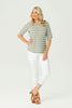 CLANCY STRIPE ELBOW SLV BOAT NK TEE