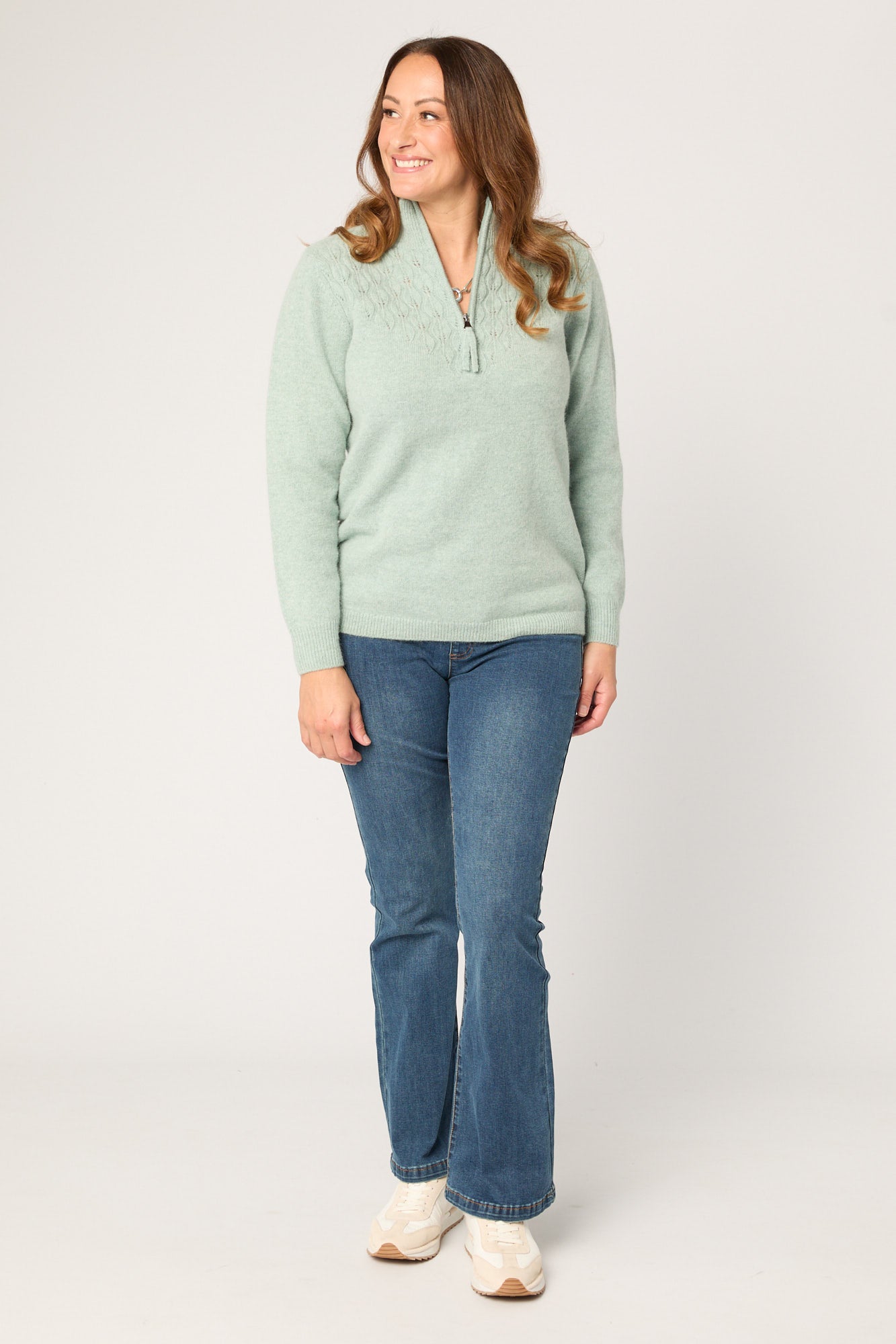 HANNAH ZIP NECK SWEATER