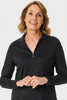 Hedrena Zip Polo Long Sleeve Top