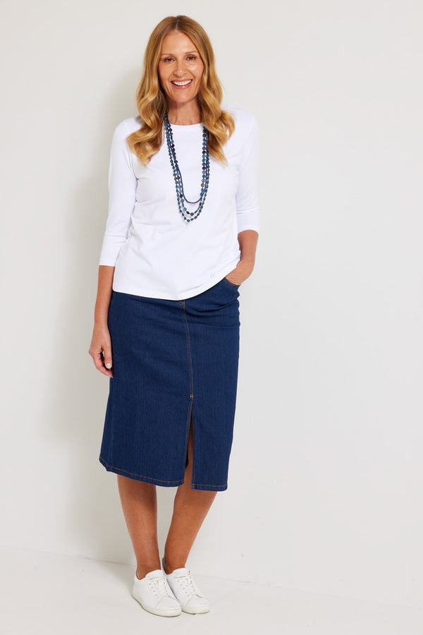 DENIM A-LINE SKIRT