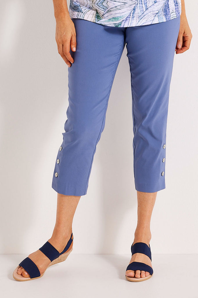 CHAUCER 7/8 BUTTON HEM PANT