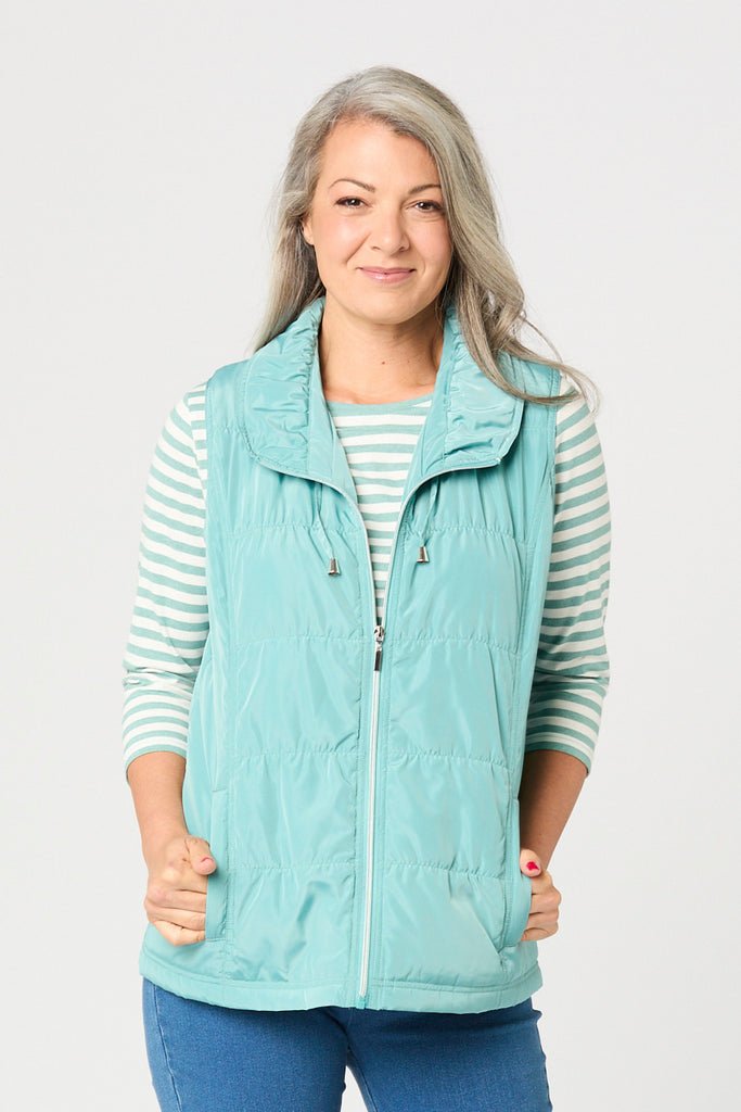 LAKESHORE ZIP UP RUCHED VEST