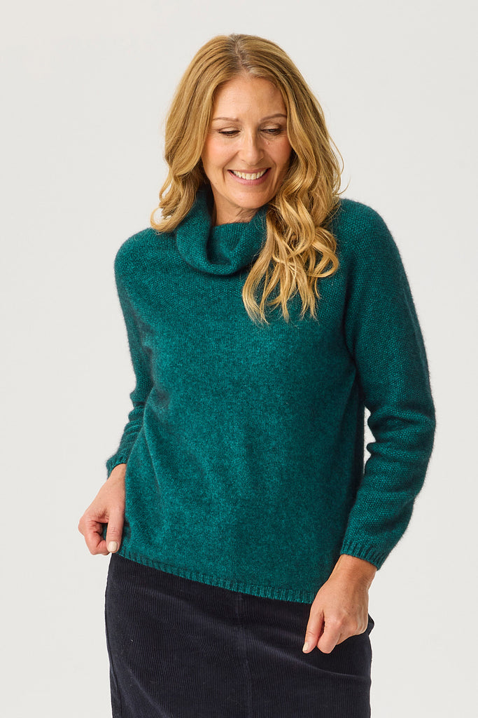 POSSUM MOSS STITCH COWL SWEATER