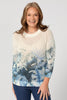 PALM PRINT 3/4 SLV SWEATER