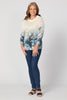PALM PRINT 3/4 SLV SWEATER