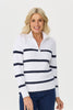Heath 1/4 Zip L/s Stripe Polo