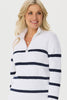 Heath 1/4 Zip L/s Stripe Polo